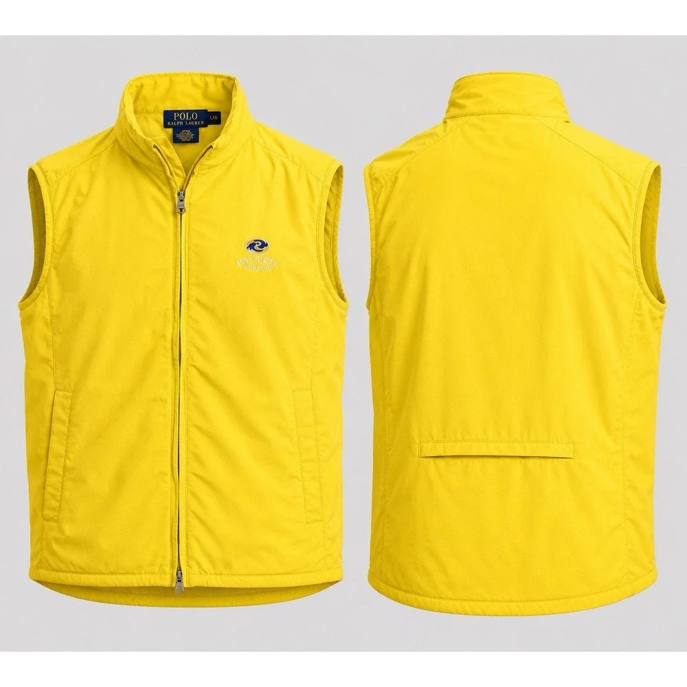 Polo Ralph Lauren Vest Mens X- Large Yellow Windbreaker Golf Rain Resistant
